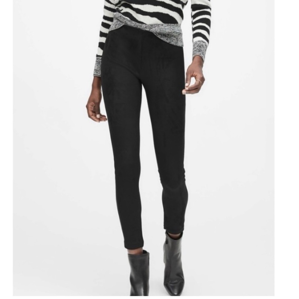 NWT Banana Republic Black Suede Pants